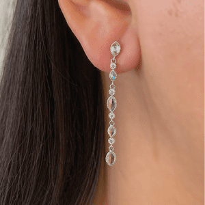 18K White Gold Drop Earrings